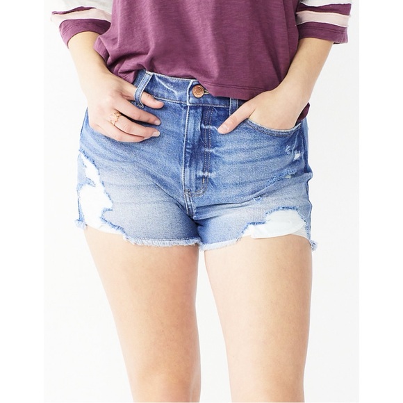 SO Pants - NWT SO High Rise Mom Shorts Blue Juniors Size 9